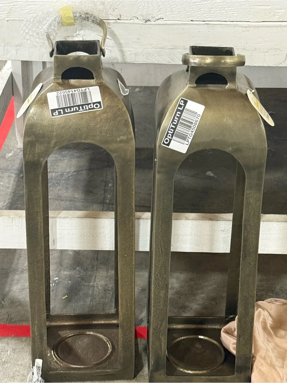 Threshold Brushed Silver Tall Metal Lantern Pair
